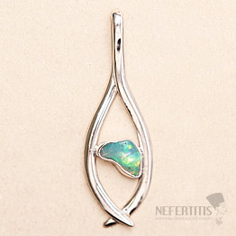 Opal äthiopischer Rohdesign-Anhänger Silber Ag 925 LOT14