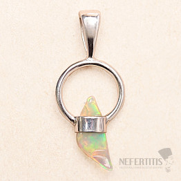 Opál etiópsky surový zub prívesok striebro Ag 925 LOT15