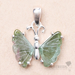 Turmalin-Schmetterlingsanhänger Silber Ag 925 LOT14