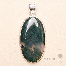 Achát mechový přívěsek stříbro Ag 925 P1470