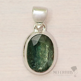 Kyanite green cut pendant silver Ag 925 P148