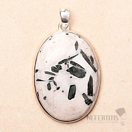 Tourmaline in crystal pendant silver Ag 925 P148
