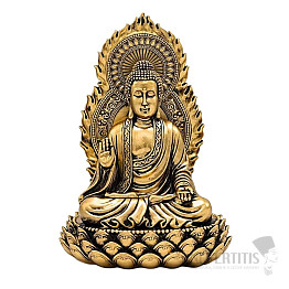 Buddha on a lotus flower Abhaya mudra statuette 27 cm