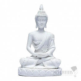 Buddha meditující thajská soška bílá 11 cm