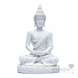 Buddha meditiert Thaifigur weiß 11 cm