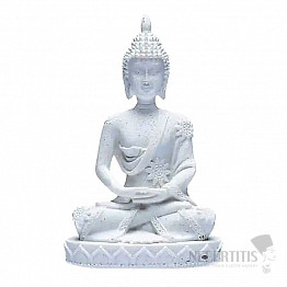 Buddha meditiert Thaifigur weiß 8 cm