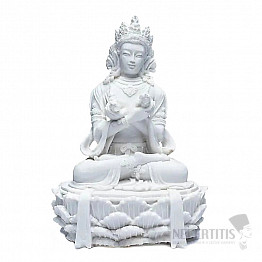 Buddha-Statue mit Dorje und Glockenfarbe weiß