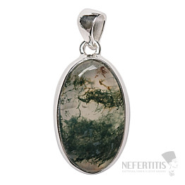 Achát machový prívesok striebro Ag 925 P15