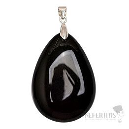 Obsidián černý nebeské oko přívěsek stříbro Ag 925 č. 15