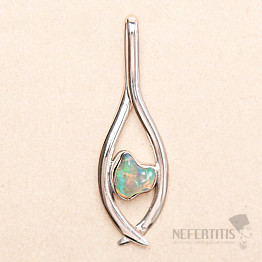 Opal Ethiopian Raw Design Pendant Silver Ag 925 LOT15