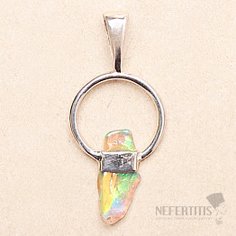 Opal Ethiopian raw tooth pendant silver Ag 925 LOT16
