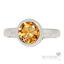 Citrine cut ring silver Ag 925 R1535
