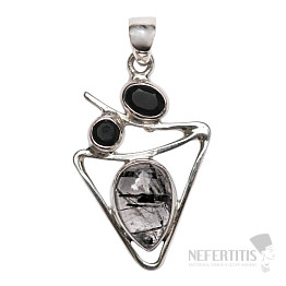 Designer pendant tourmaline in crystal silver Ag 925 P154