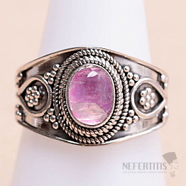 Mondstein Regenbogen rosa Ring Silber Ag 925 15576