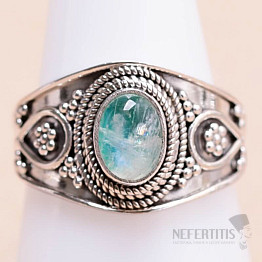 Mondstein Regenbogen grün Ring Silber Ag 925 15580