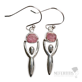 Designer earrings tourmaline pink silver Ag 925 E156