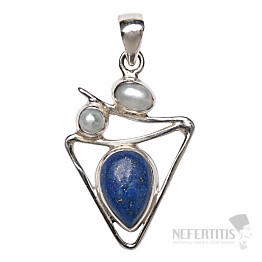 Designer pendant Lapis Lazuli silver Ag 925 P156