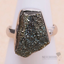 Pyrit dúhový drôzička prsteň striebro Ag 925 R157
