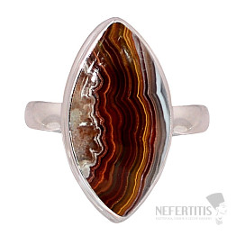 Achát čipkový Laguna Lace prsteň striebro Ag 925 R1586