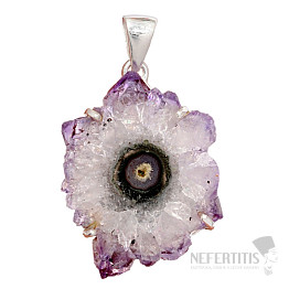 Amethyst stalactite cut pendant silver Ag 925 P16