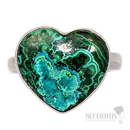 Malachit v chryzokol prsteň striebro Ag 925 R1606