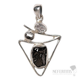 Designer pendant shungite silver Ag 925 P161