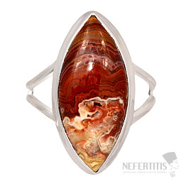 Achát čipkový Laguna Lace prsteň striebro Ag 925 R1615