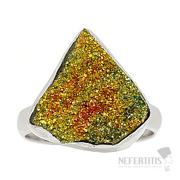 Pyrite rainbow ring silver Ag 925 R163