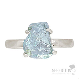 Aquamarine raw silver ring Ag 925 R1630