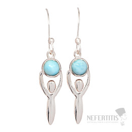 Dizajnové náušnice s larimarom striebro Ag 925 E164