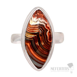 Achát čipkový Laguna Lace prsteň striebro Ag 925 R1648