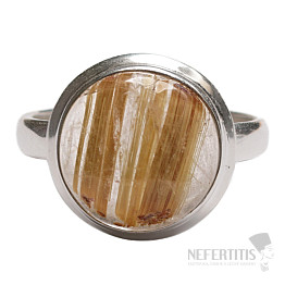 Sagenite crystal with rutile ring silver Ag 925 R1668