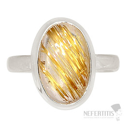 Sagenitkristall mit Rutilring Silber Ag 925 R1673