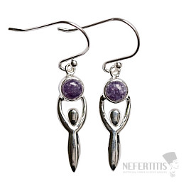 Designové náušnice s lepidolitem stříbro Ag 925 E169