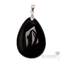 Obsidián černý nebeské oko přívěsek stříbro Ag 925 č. 17