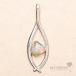 Opal Ethiopian Raw Design Pendant Silver Ag 925 LOT17