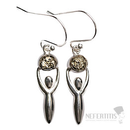 Designové náušnice s pyritem stříbro Ag 925 E170