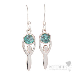 Designové náušnice apatit modrý neon stříbro Ag 925 E172