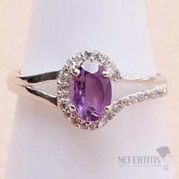 Amethyst cut ring silver Ag 925 KO177