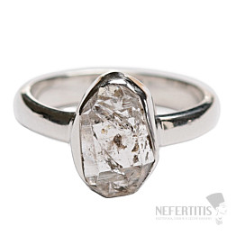 Herkimer diamant prsten stříbro Ag 925 R18