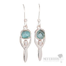 Designové náušnice apatit modrý neon stříbro Ag 925 E186