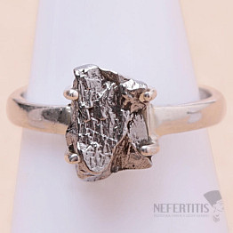 Meteorit Campo del Cielo prsten stříbro Ag 925 R1869