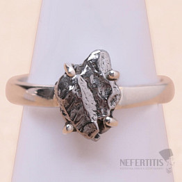 Meteorit Campo del Cielo prsten stříbro Ag 925 R1870
