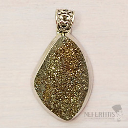 Pyrite rainbow pendant silver Ag 925 P189