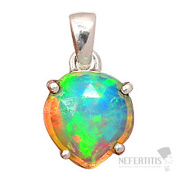 Ethiopian opal cut pendant silver Ag 925 P1892