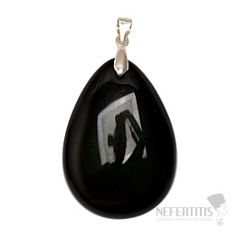 Obsidián černý nebeské oko přívěsek stříbro Ag 925 č. 19