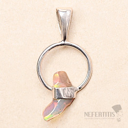 Opál etiopský surový zub přívěsek stříbro Ag 925 LOT20