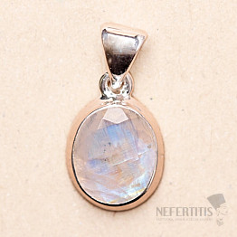 Moonstone rainbow cut pendant silver Ag 925 P1911