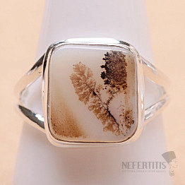 Agate dendritic ring silver Ag 925 R1912