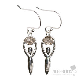 Dizajnové náušnice s herkimer diamanty striebro Ag 925 E192